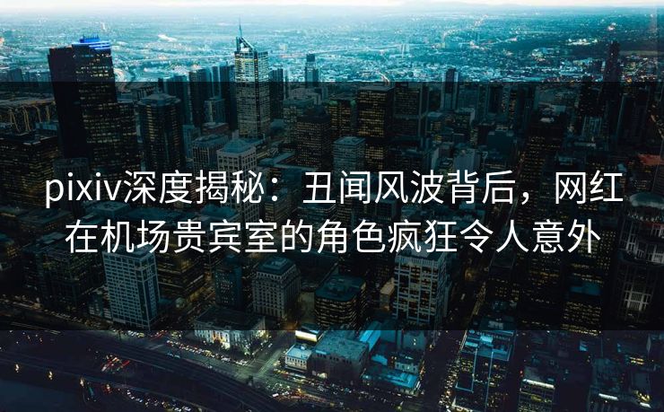 pixiv深度揭秘：丑闻风波背后，网红在机场贵宾室的角色疯狂令人意外